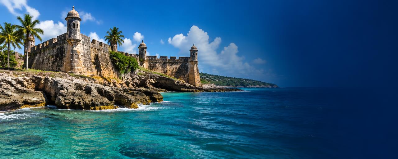 Fortaleza colonial dominicana junto al mar
