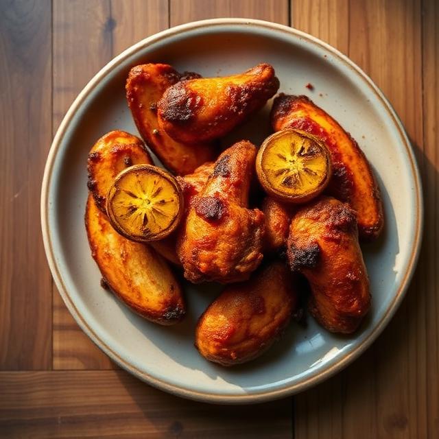 Alitas BBQ (4 piezas con tostones)